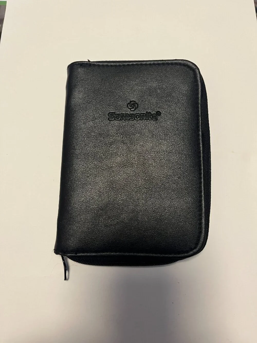 SAMSONITE Black Faux-Leather Passport Wallet
